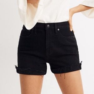 Madewell Curvy High Rise Denim Shorts Sz 28 Black